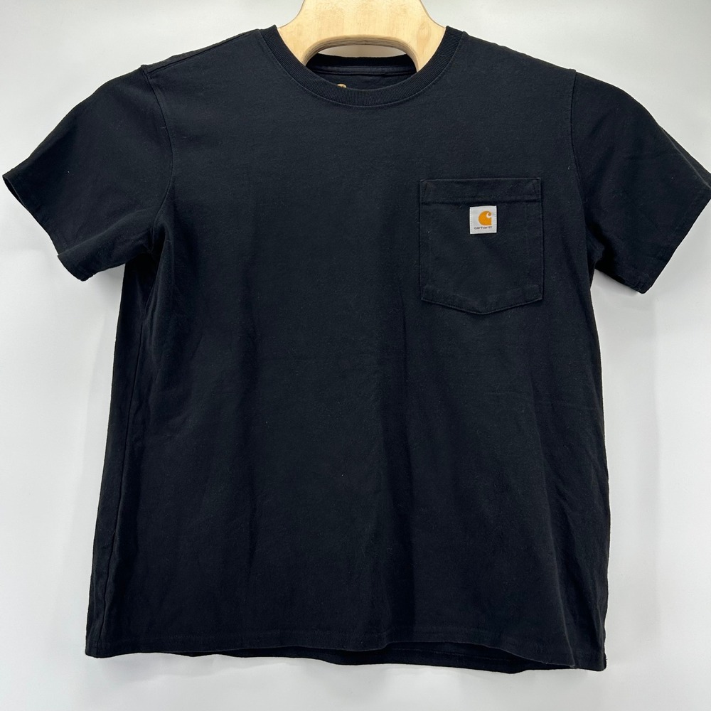Carhartt Pocket T-Shirt Youth L 12/14 Black Original Fit Cotton Workwear Tee